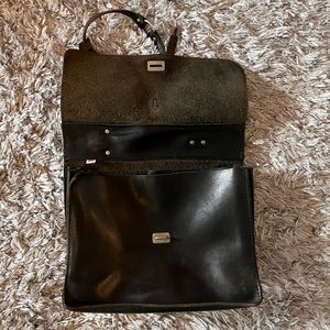 Billykirk 13.5” black leather satchel